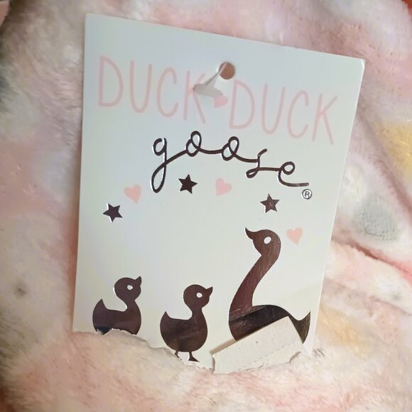 Duck Duck Goose Plush 2 Piece Set 3-6m Baby Girl Pink Fleece Footed & Hooded NWT - Picture 8 of 12